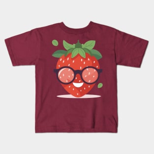 A strawberry with glasses Kids T-Shirt